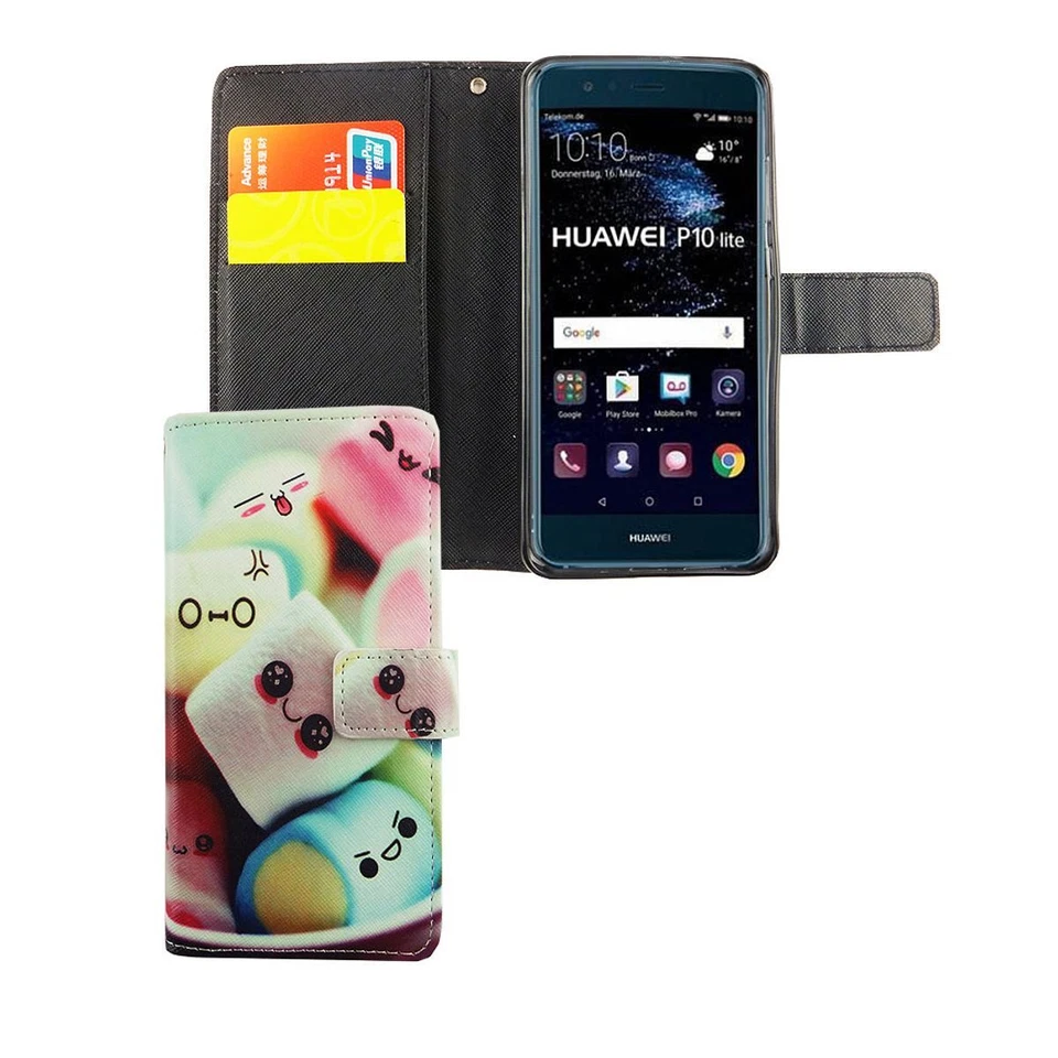 Custodia cellulare Protettiva per Huawei P10 Lite Cover Borsa Cassa Portafoglio - Immagine 4 di 4
