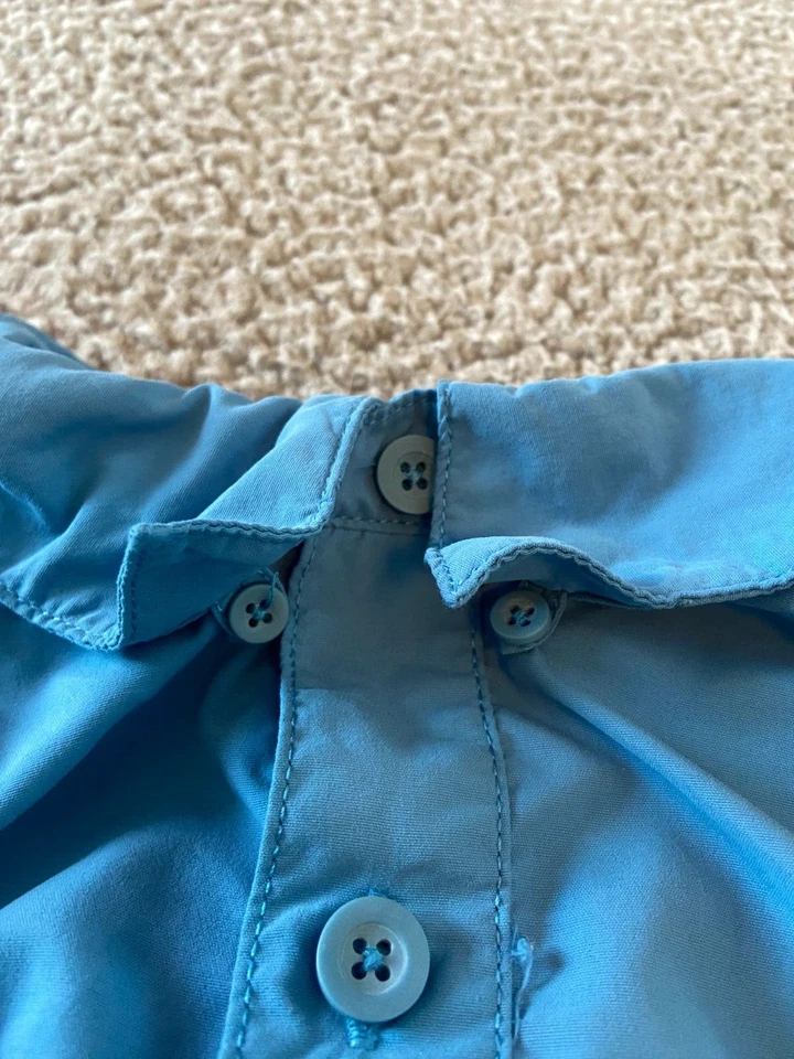 Camisa de pesca blanca Sierra azul protector contra insectos ropa exterior abotonada talla L Foto 3 de 4