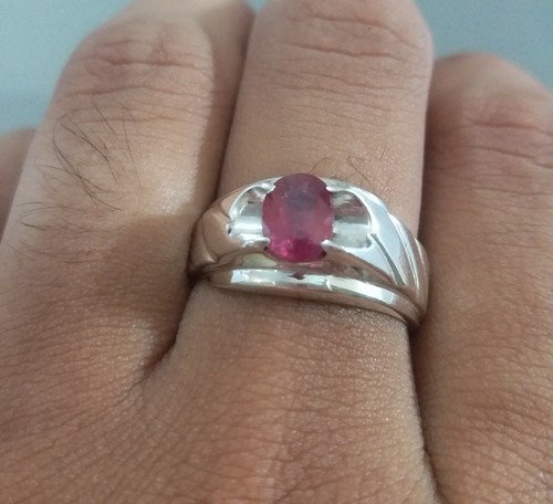 Natürlicher 1 Karat roter Rubin Sterlingsilber 925 Roby Handarbeit Yakoot Damen Ring - Bild 11 von 11