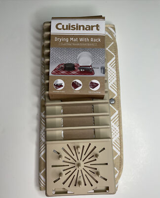 Cuisinart Beige Drying Mat with Rack, Holds Plates, Cutlery  
