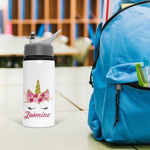 Personalisierte Trinkflasche Schule Sport Getränk Auslaufsicher Auslaufsicher Einhornkopf - Bild 14 von 20