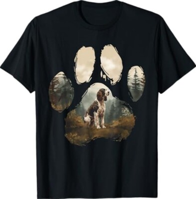 English Springer Spaniel Mountain Paw Design Dog Mom Dad -Shirt