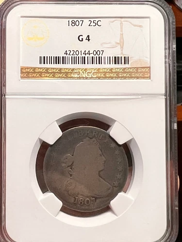 1807 Draped Bust Silver QUARTER NGC G4