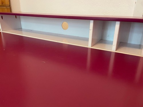Sehr gut Erhaltener Jugend-Schreibtisch, Weiß-Weinrot - Bild 3 von 5