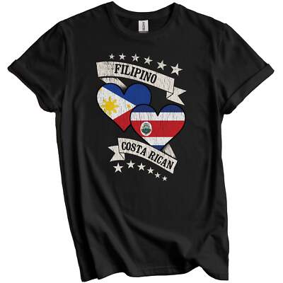 Filipino Costa Rican Heart Flags Philippines Costa Rica T-Shirt