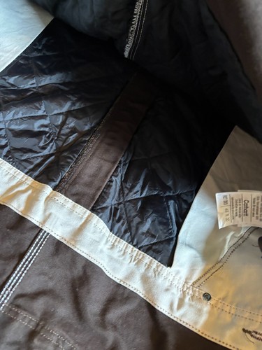Carhartt Men's Sandstone Quilt Lined Duck Bib Overalls Brown (48 x 30) NEW w/Tag - Picture 12 of 15