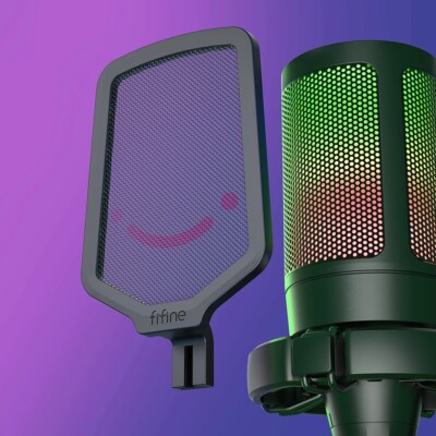 FIFINE Ampligame USB Mikrofon für Gaming Streaming mit Pop Filter Shock Mount