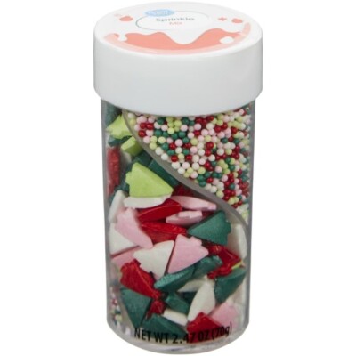 Great Value Xmas Sprinkle Mix 2.47 oz. Nonpareils Trees Cookie Cake Decorating