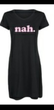NEW! AIR WAVES LADIES FASHION SLEEP DRESSES NAH SIZE LARGE BLACK