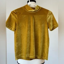 Madewell XXS mock neck short sleeve velvet like soft shirt