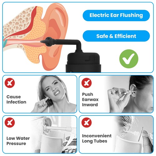 Electric Ear Wax Removal Tool Water Powered Ear Cleaner Ear Cleaning Kit 6 Tips - Picture 4 of 14