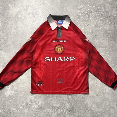 ウェア Manchester United 1996 L/S  Uniform Buy Manchester United 1996-98 Retro Home Shirt Red