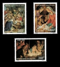 Togo 1996 - Christmas Art - Set of 3 Stamps - Scott #1683-5 - MNH