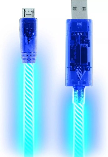 Cable micro USB de 3 pies sincronización de carga luz azul pulso electroluminiscente V2 x10 - Imagen 6 de 6