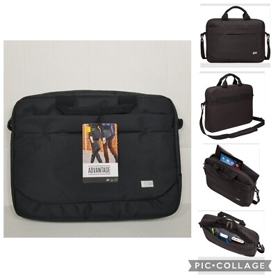 New! Case Logic 3203986 Advantage 14  Black Tablet Laptop Shoulder Messenger Bag