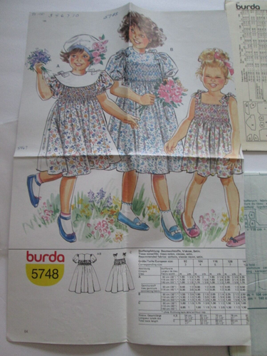 Burda Kids 9490 Pattern Dress Top Size 5 6 7 8 9 10 Child Uncut New - Picture 1 of 7