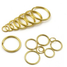 Solid Brass Keyring Split Key Rings Hoop Loop Keychain 12 15 20 25 28 30 32 35mm
