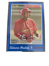 2019 TOPPS HERITAGE MINORS ELEHURIS MONTERO REAL ONE AUTO BLUE BORDER 51/99