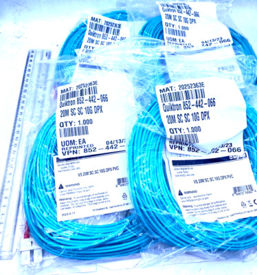 Legrand Quiktron Lot of 4 Fiber Optic Cable Legrand 20M SC SC 10G DPX 852-442-06