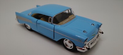 1957 Blue Chevrolet Bel Air Coupe 1/40 Scale Kinsmart Diecast Pullback Car.