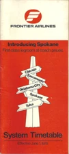 Frontier Airlines system timetable 6/1/78 [2071] Buy 4+ save 25%