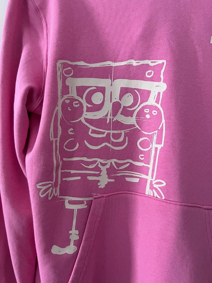 Pulôver com capuz Puma Bob Esponja calça quadrada meninas jovens rosa tamanho XL (W60251) - Imagem 3 de 4