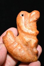 2.6''Hongshan Culture Old Jade Carving People Person Cicada Cicala Pendant