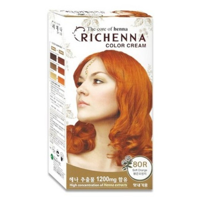 Tinte para el cabello RICHENNA color crema con henna #8OR naranja suave fácil auto tinte para el cabello NUEVO