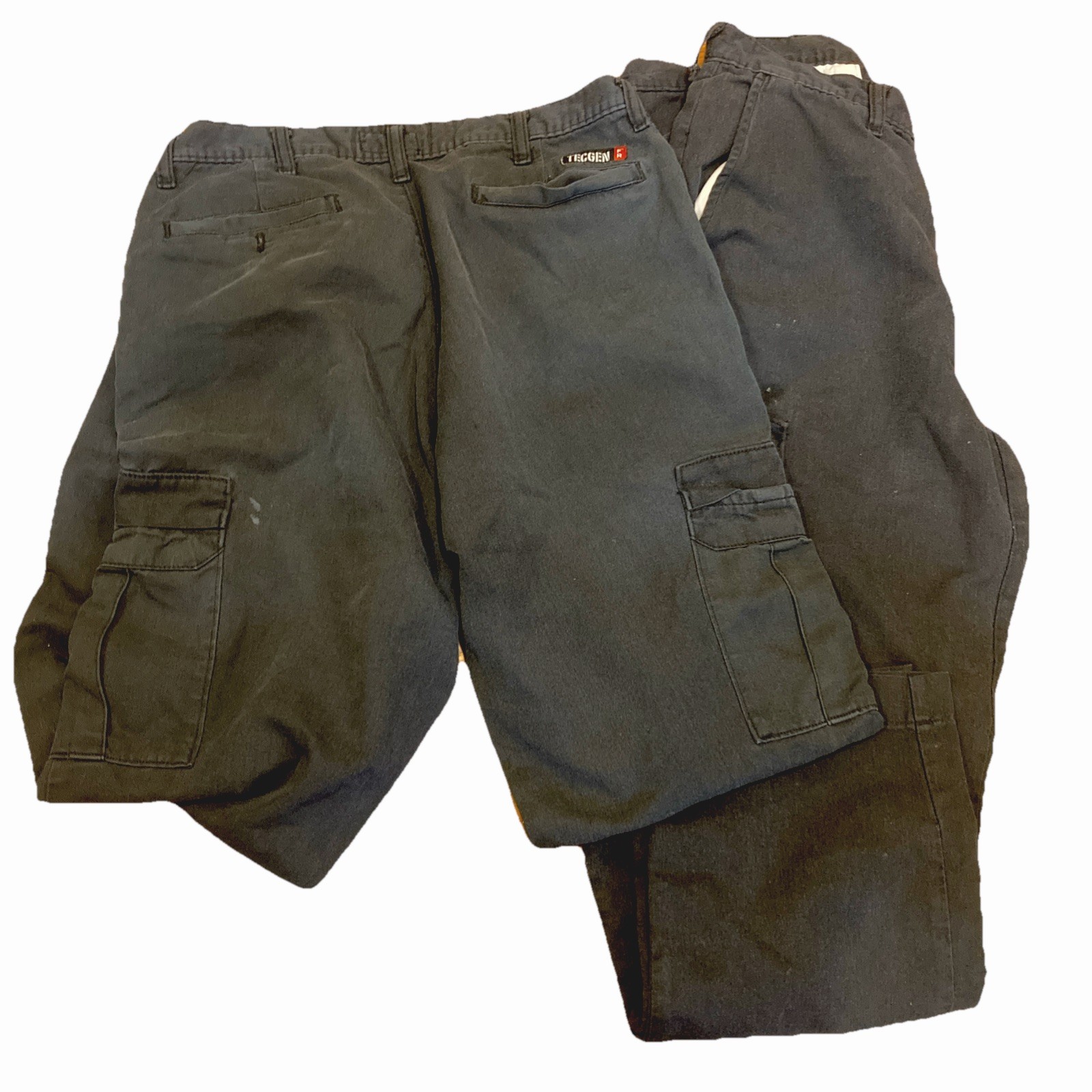 A Tecgen 2 Lot Pants Mens Black Cargo FR Fire Flame Resistant Cat 2 2112, 34X32