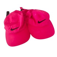 Set of Nike Youth Pink hats with black swoosh