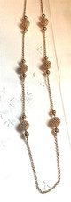 Vtg. LIZ CLAIBORNE GOLDTONE 38" Long NECKLACE Beads/Chain/Lobster Clasp SIGNED