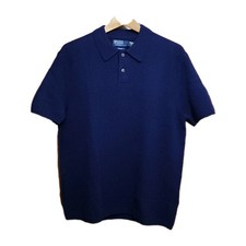 NWT 368 Polo Ralph Lauren 100 Cashmere Navy Short Sleeve Sweater Size L