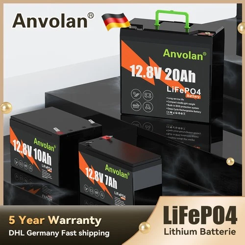 LiFePO4 20Ah 10AH 7AH 12V Akku Lithium Batterie Solar Boot Wohnmobil Solar RV