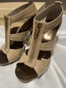 MICHAEL - michael kors Nude Patent Leather  T strap  Summer Booties  sz 6