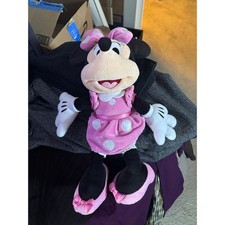 Disney Parks Minnie Mouse Plush Pink Polka Dot Dress Stuffed Animal 12 Inch