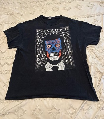 Vtg They Live OBEY Horror Sci-Fi Movie Parody T-Shirt SX379 FREE SHIPPING