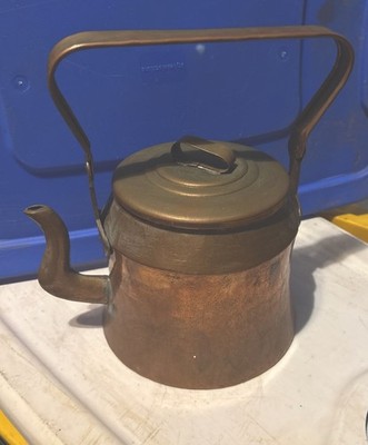 Vintage Russian Copper & Brass Tea Kettle - Country Gear Ltd - 11'' Tall