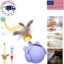 Sleek Periwinkle Interactive Cat Ball Toy - Stimulate Play with Realistic Sounds