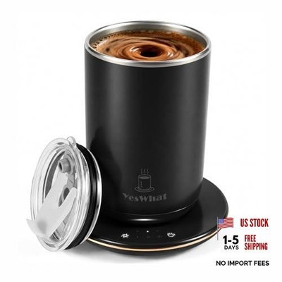 Self Heating and Stirring Coffee Mug，10 oz Temperature Control smart Mug Black