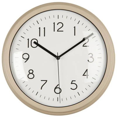 Vintage Wanduhr Sand Beige 26cm Rund Küchenuhr Bürouhr Nostalgie Retro Modern - Bild 1 von 4