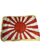 RARE WWII JAPANESE ARMY RISING SUN FLAG WITH FRINGE