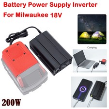 Power Inverter For Milwaukee 18V Lithium Battery DC 15-21V to AC 110V Dual USB