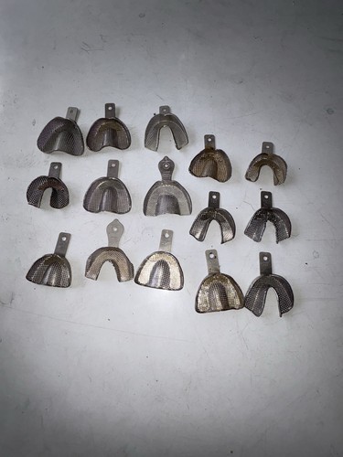 Vintage Metal Dental Impression Trays Molds Lot of 15