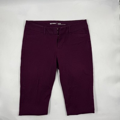 Old Navy Pants Womens 4 Purple Pixie Ankle Twill Stretch Pockets Zip Workwear