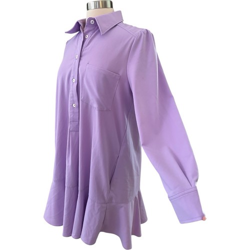 Tuckernuck Dress Womens Medium Lavender Crepe Callahan Shirt Dress - Picture 17 of 20