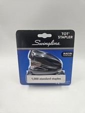 Swingline Tot Mini Stapler, 12 Sheet Capacity, Jam Free, Black, Mini Staples New