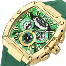 MEGIR Wine Barrel Men's Multi-function Sports Watch