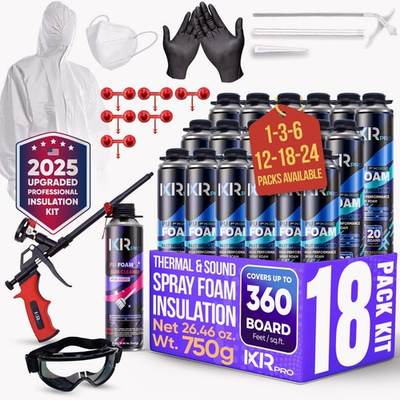 #ad #ad Spray Foam Insulation Kit 18 PK Kit 26.46oz Expanding Foam Sealant Closed Cell $249.99