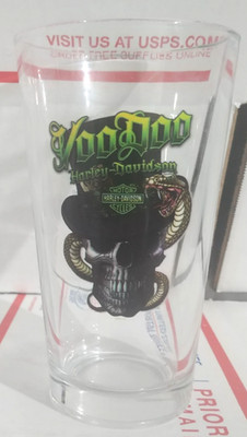 Harley Davidson VooDoo NEW ORLEANS FRENCH QUARTER Bar Drink-ware glass pint 16oz