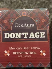 Lot Of 2 Don’t Age Mexican Beef Tallow + Resveratrol 4oz  2